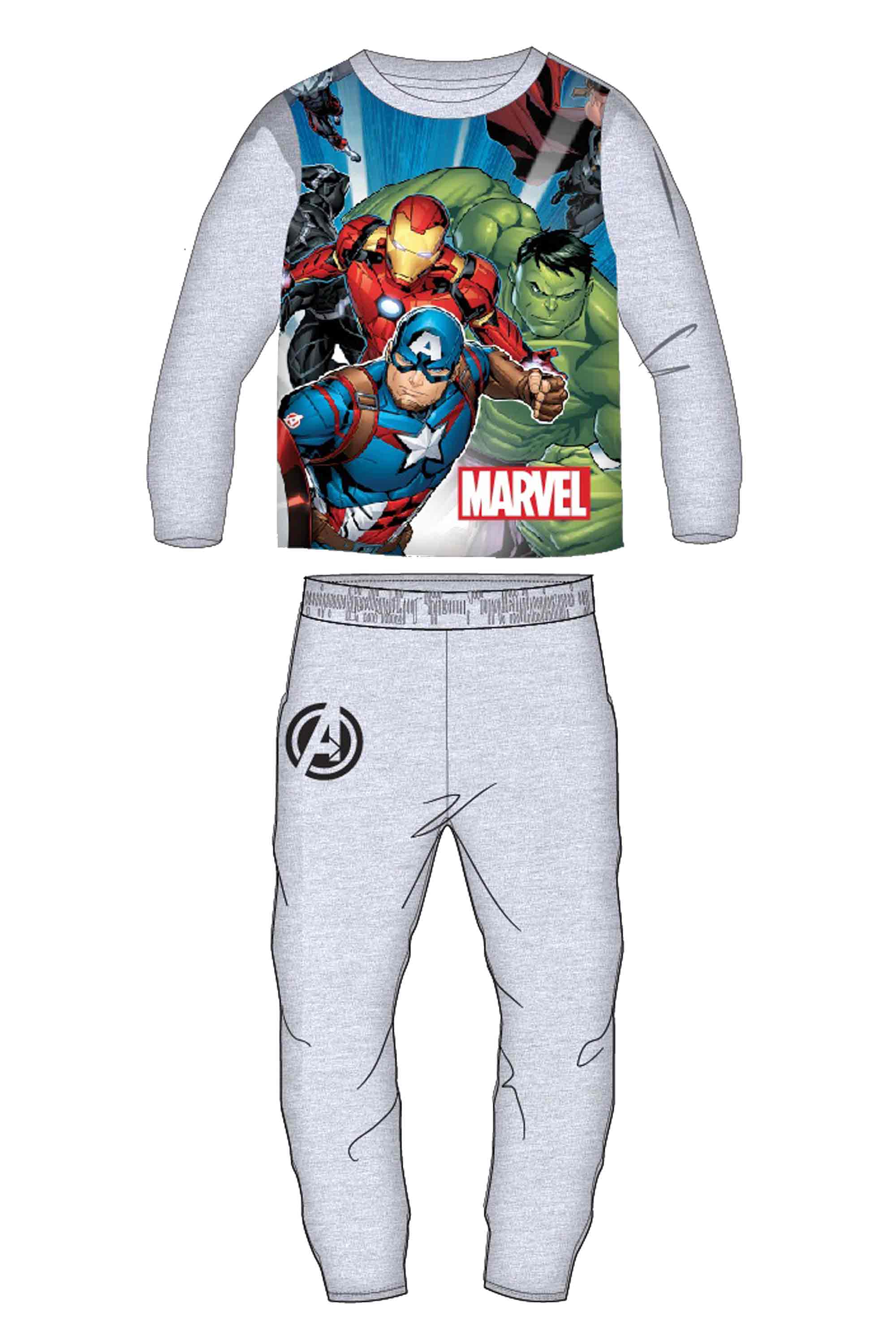 motto Duplicate silhouette Baieti :: Pijamale :: Pijamale pantaloni lungi :: Avengers® Pijama gri  123522