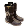 Hokide® Cizme piele imblanite Maro