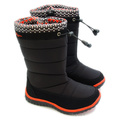 Cizme eco imblanite Negru-Rosu