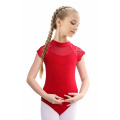 Body gimnastica & dans Rosu spandex Dantelat D. 18121