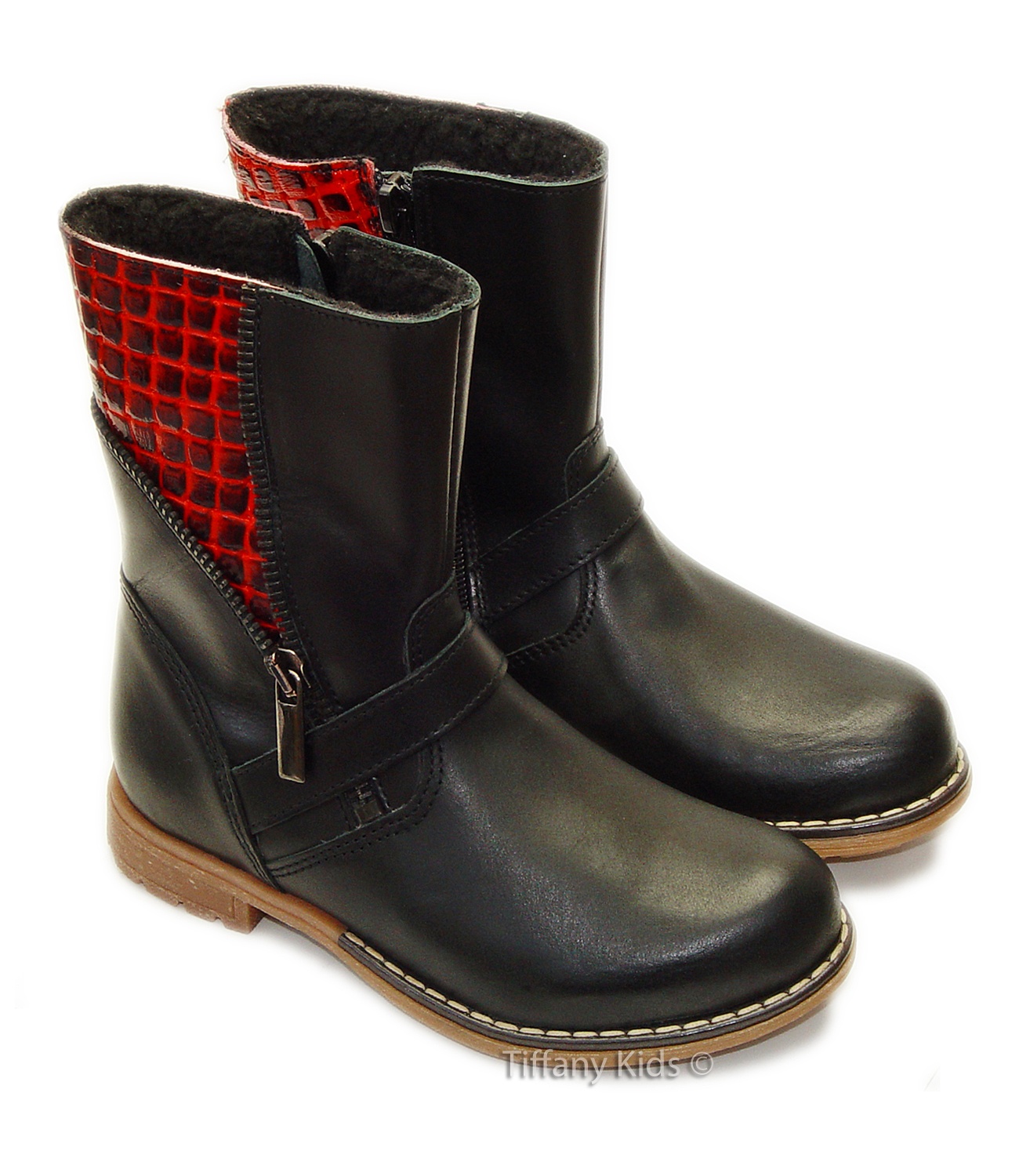 Hokide® Cizme piele imblanite Negru