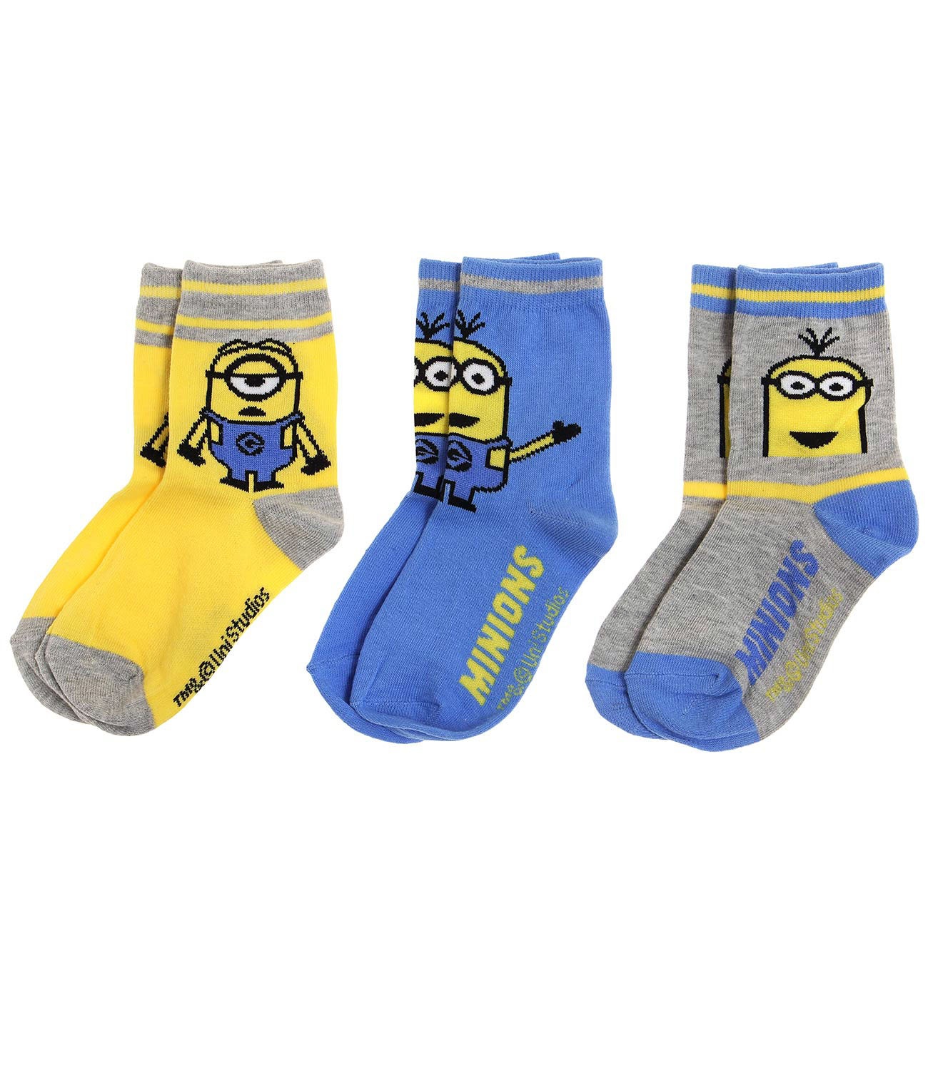 Minions® Set 3 sosete (27-38) Galben mix