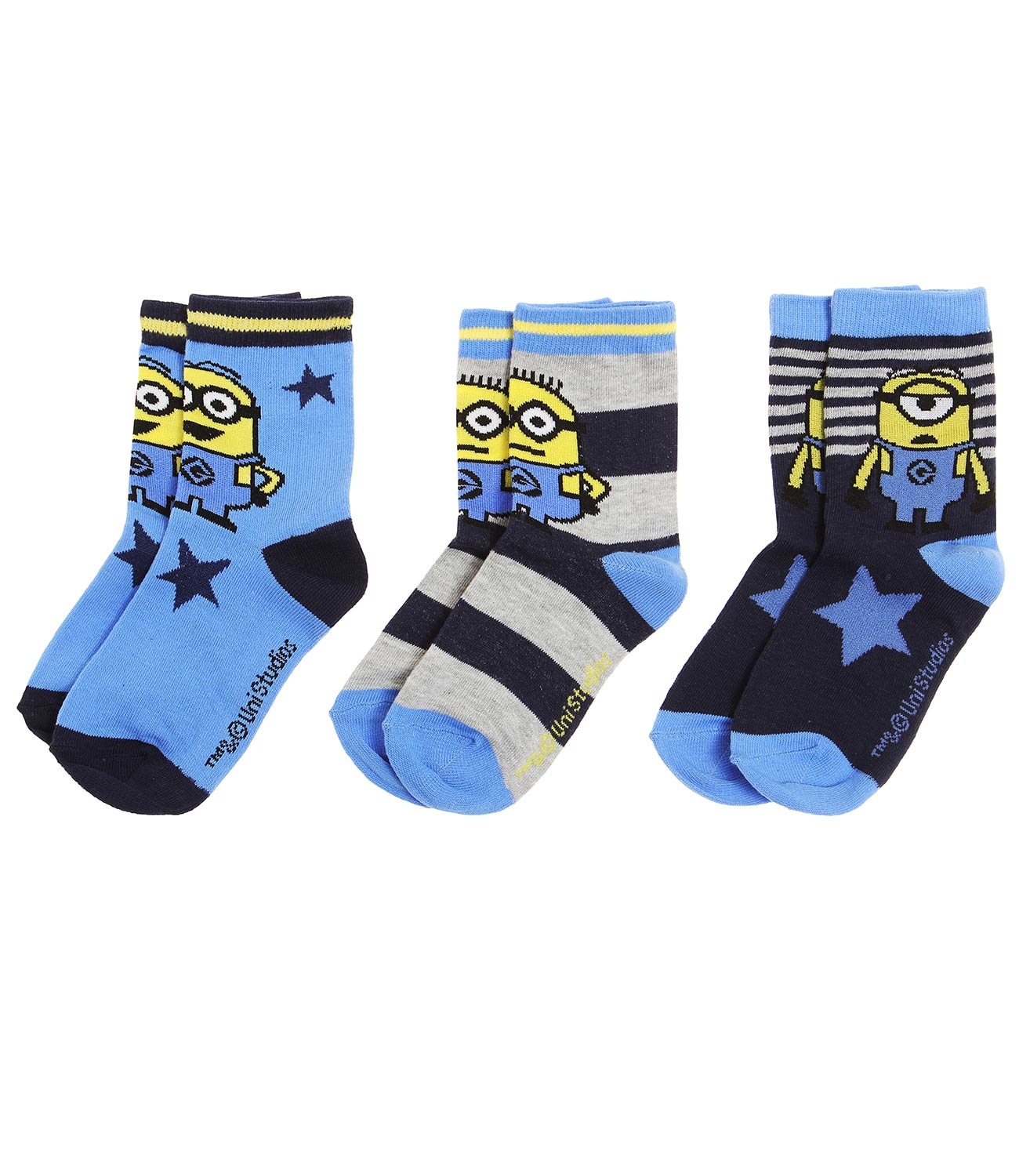 Minions® Set 3 sosete (27-38) Albastru mix