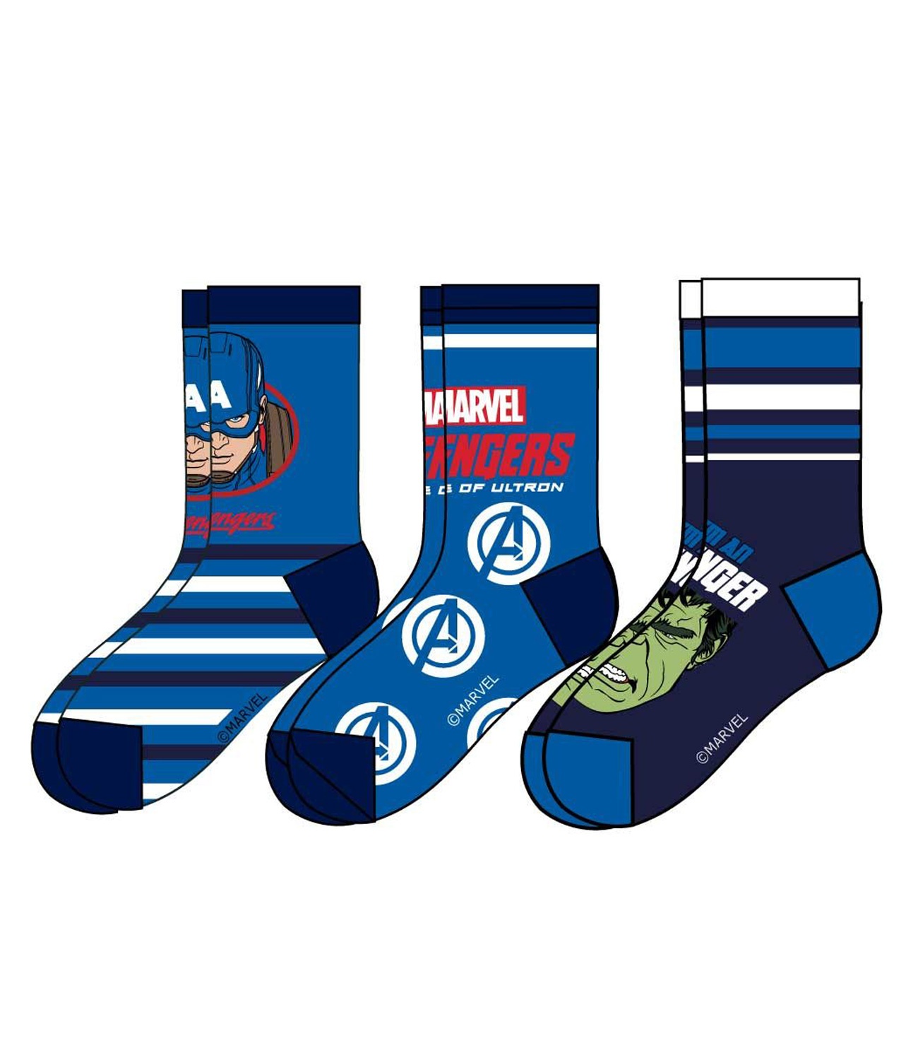 Avengers® Set 3 sosete Albastru