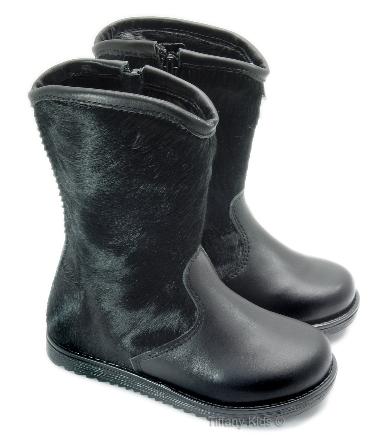 Avus® Cizme piele Imblanite Animal Negru