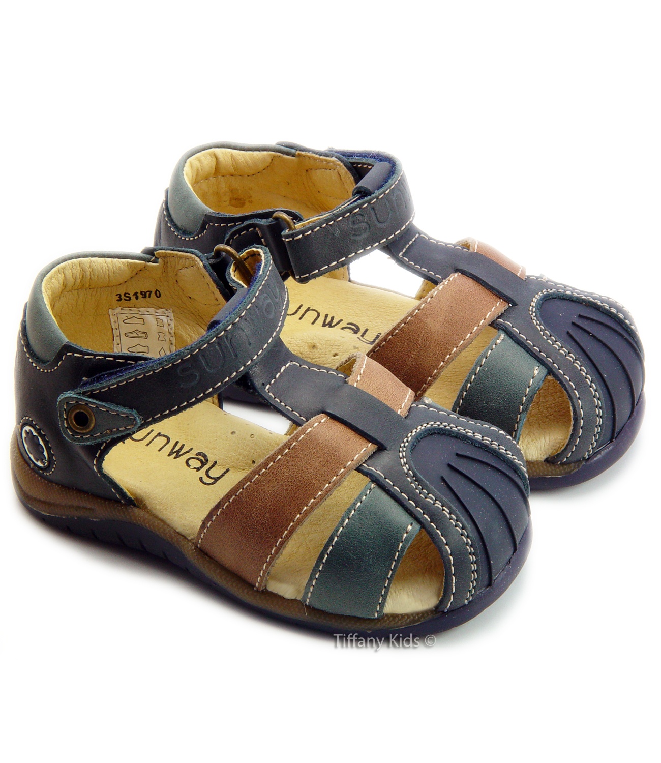 Sunway® Sandale piele Bleumarin Maro