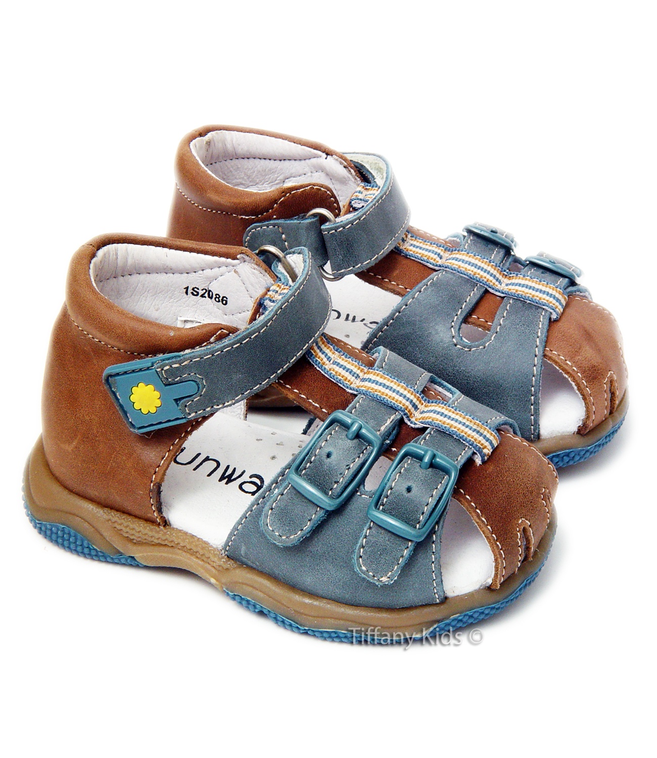Sunway® Sandale piele Maro-Albastru