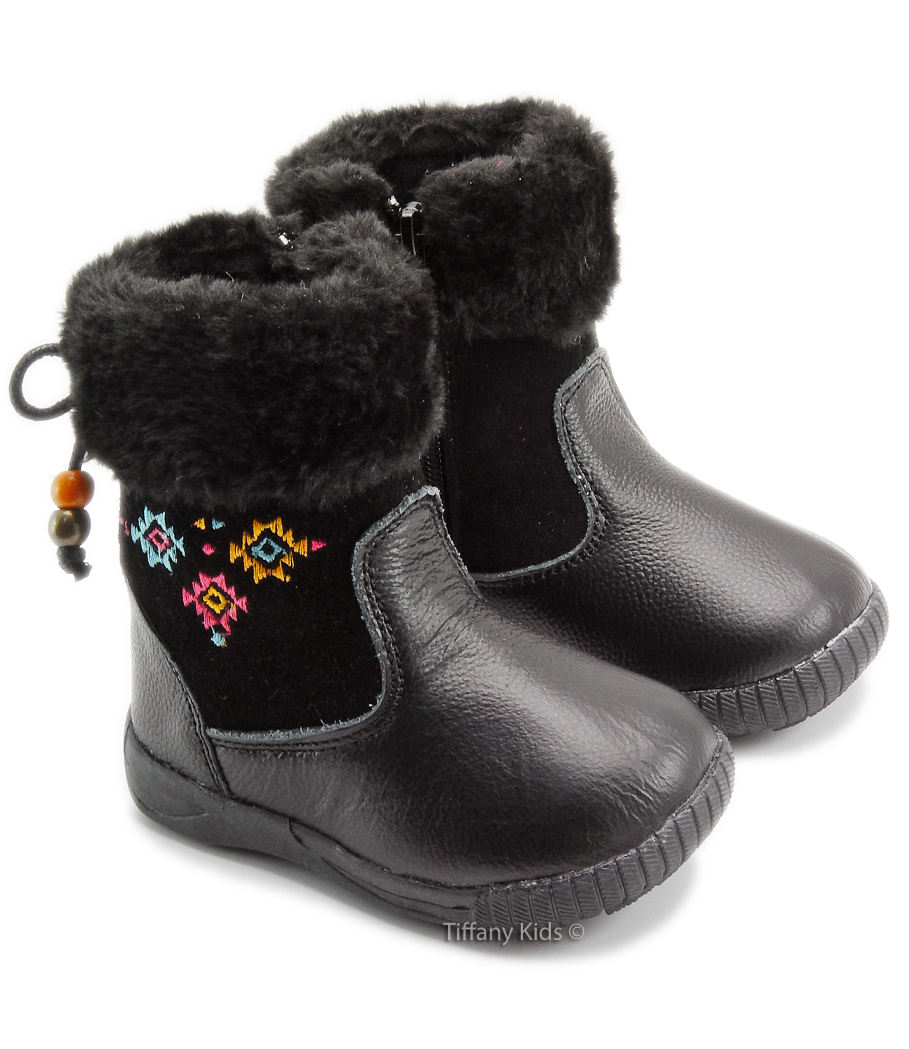 BBS® Cizme piele imblanite Negru 173794