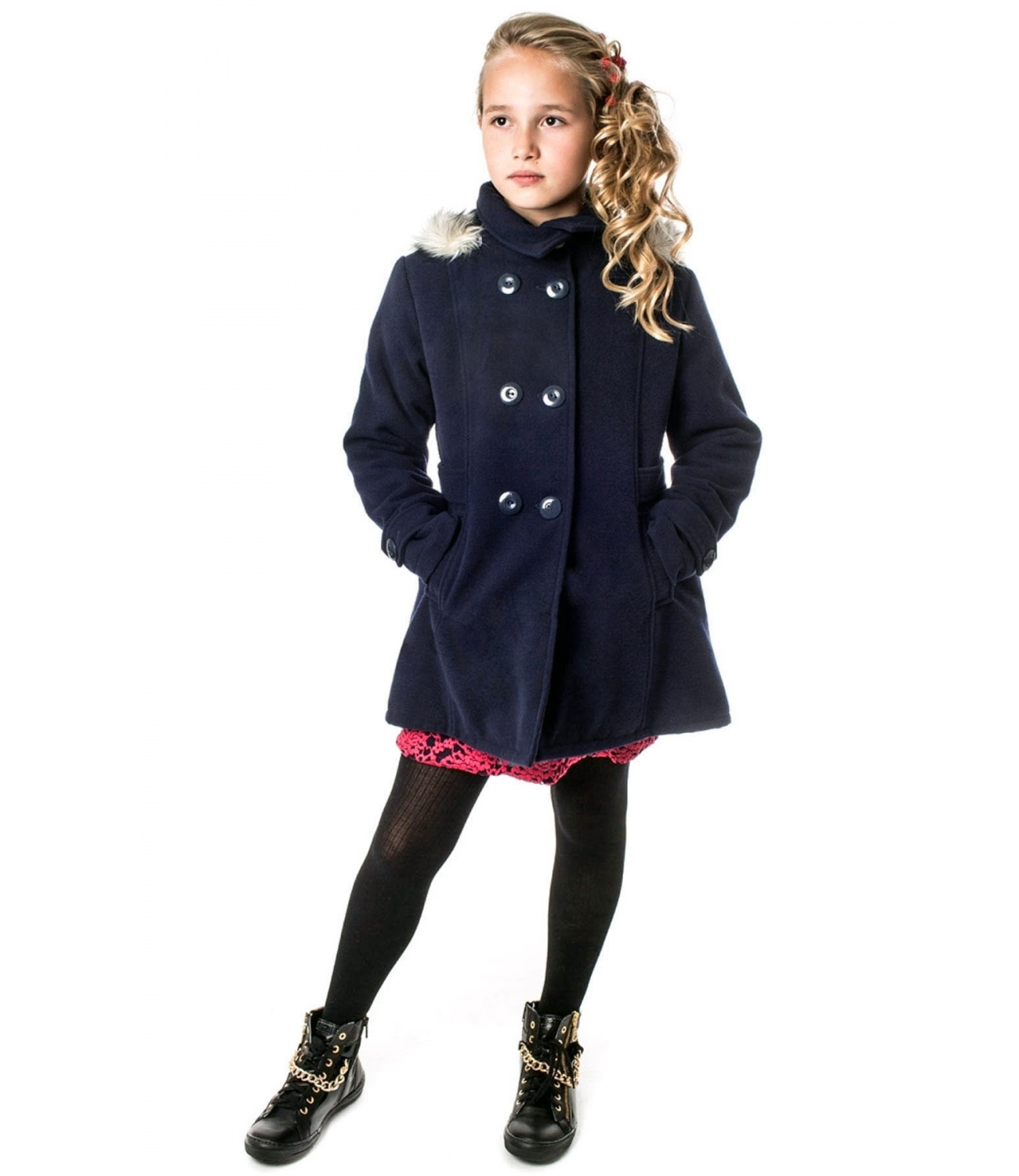 Exclusive® Palton vatuit Angela bleumarin 70493