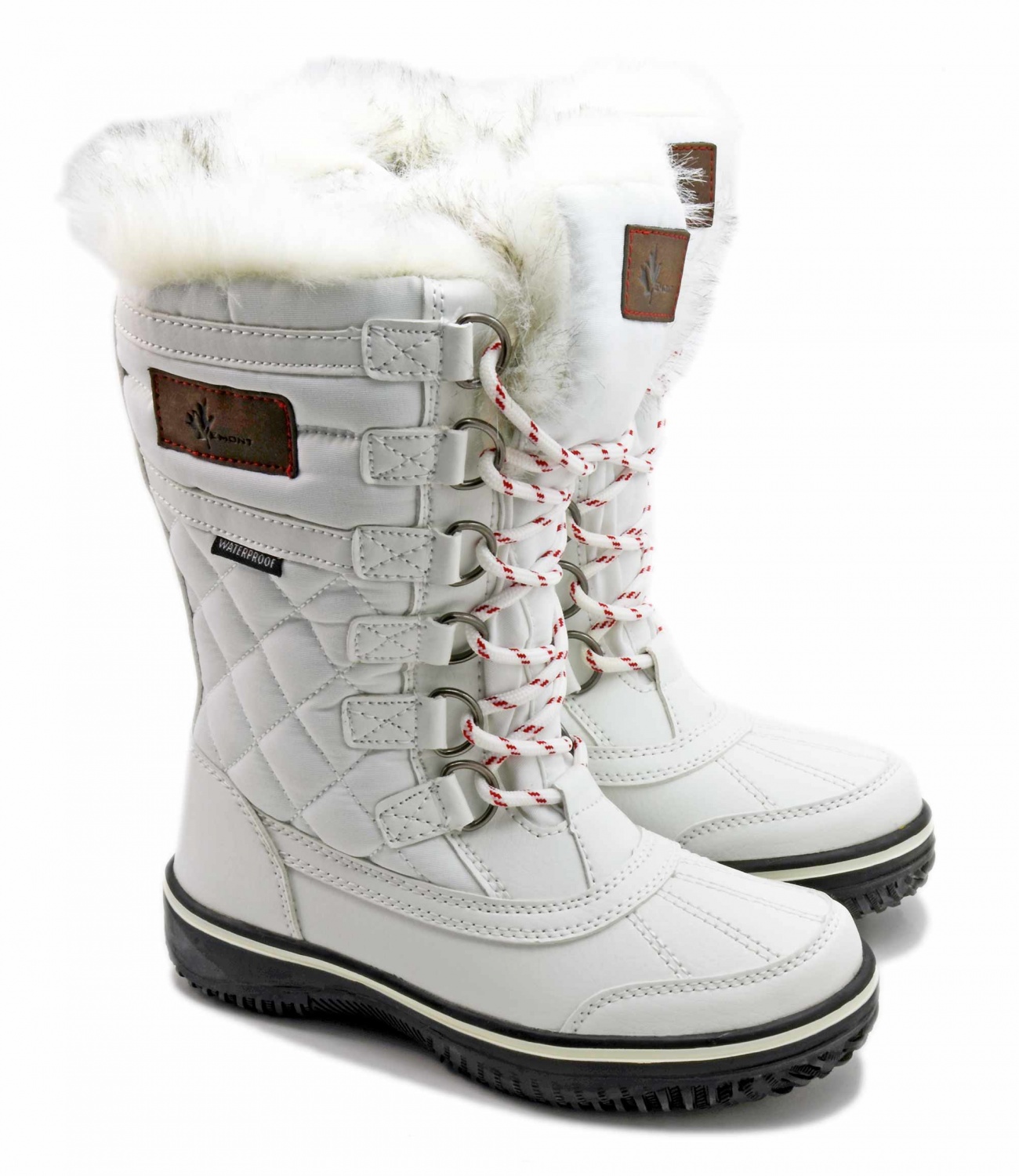 Wojtylko® Cizme eco albe imblanite 502046