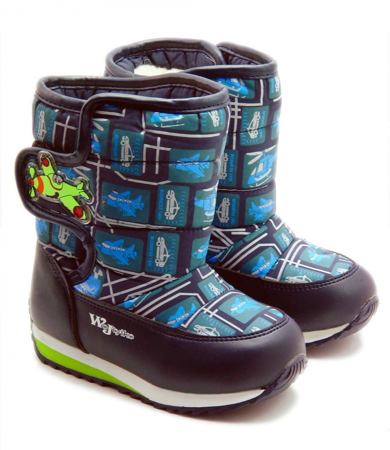 Wojtylko® Cizme eco imblanite Bleumarin Avioane