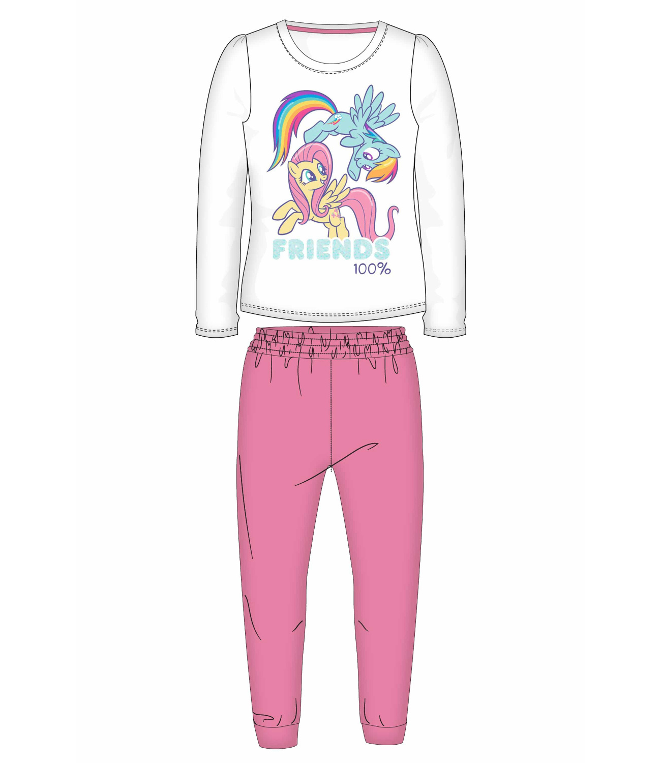 My Little Pony® Pijama fete alb-roz 541302