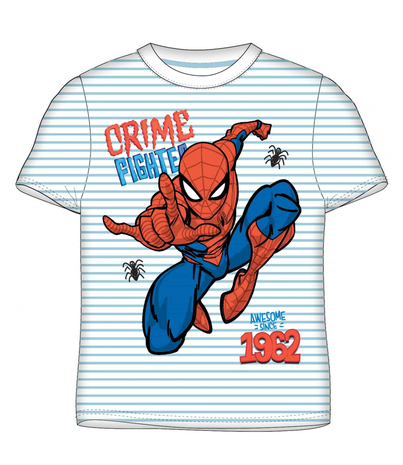Spider-Man® Tricou alb dungi bleu 894584