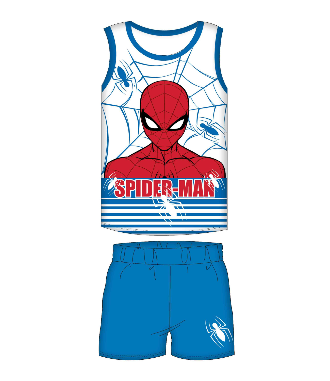 Spider-Man® Pijama vara alb-albastru 118887