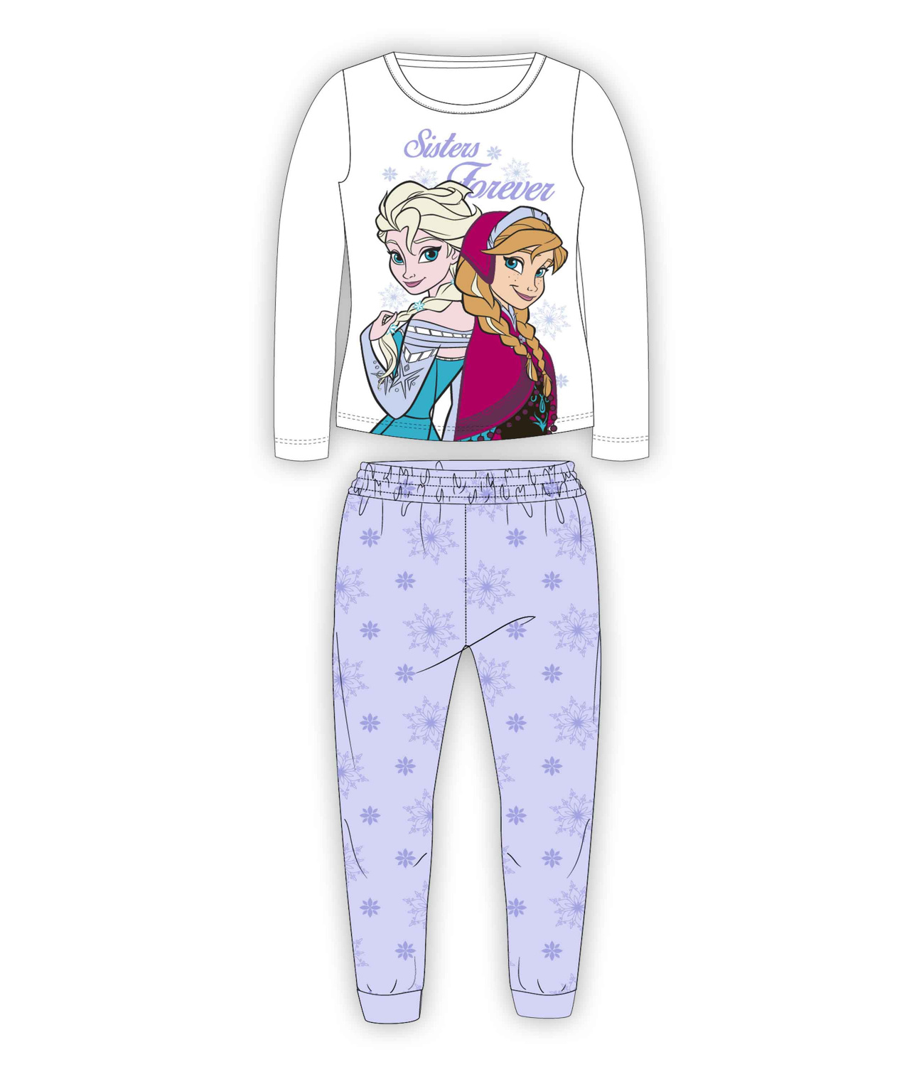 Frozen® Pijama  bumbac alb-mov 202869