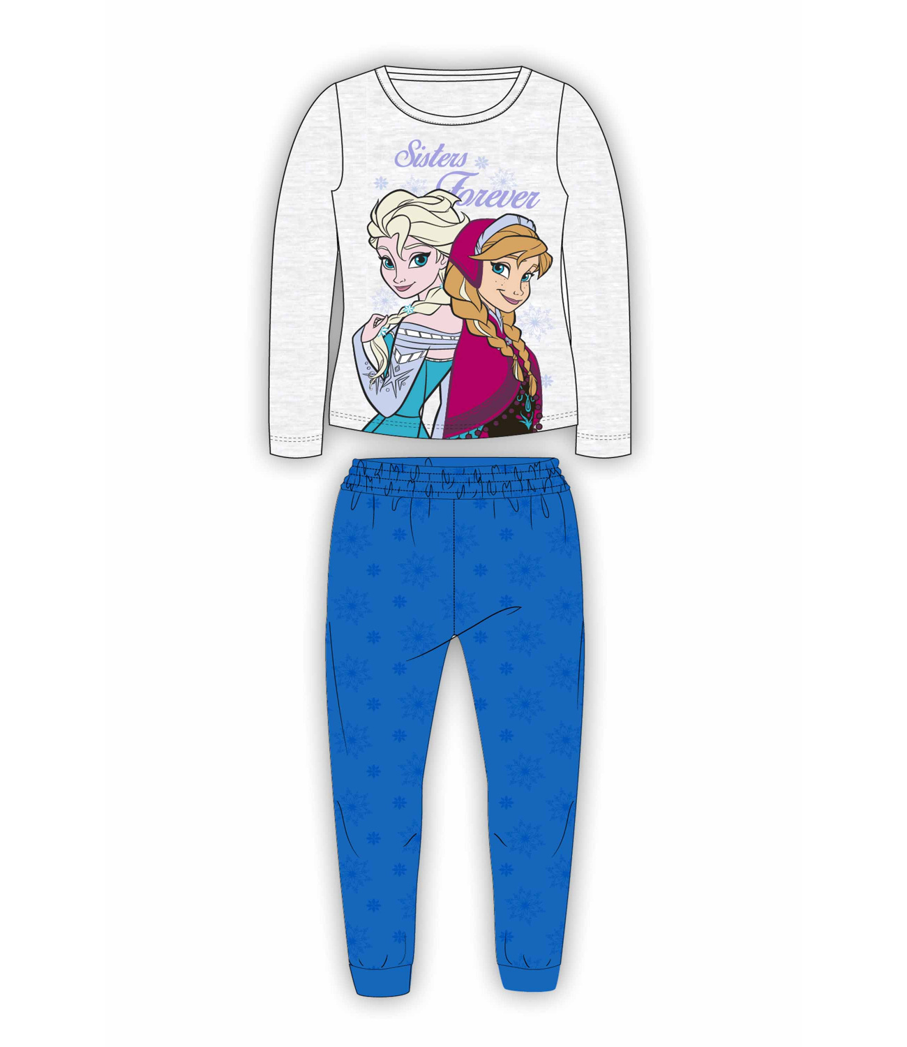 Frozen® Pijama  bumbac gri-albastru 202870