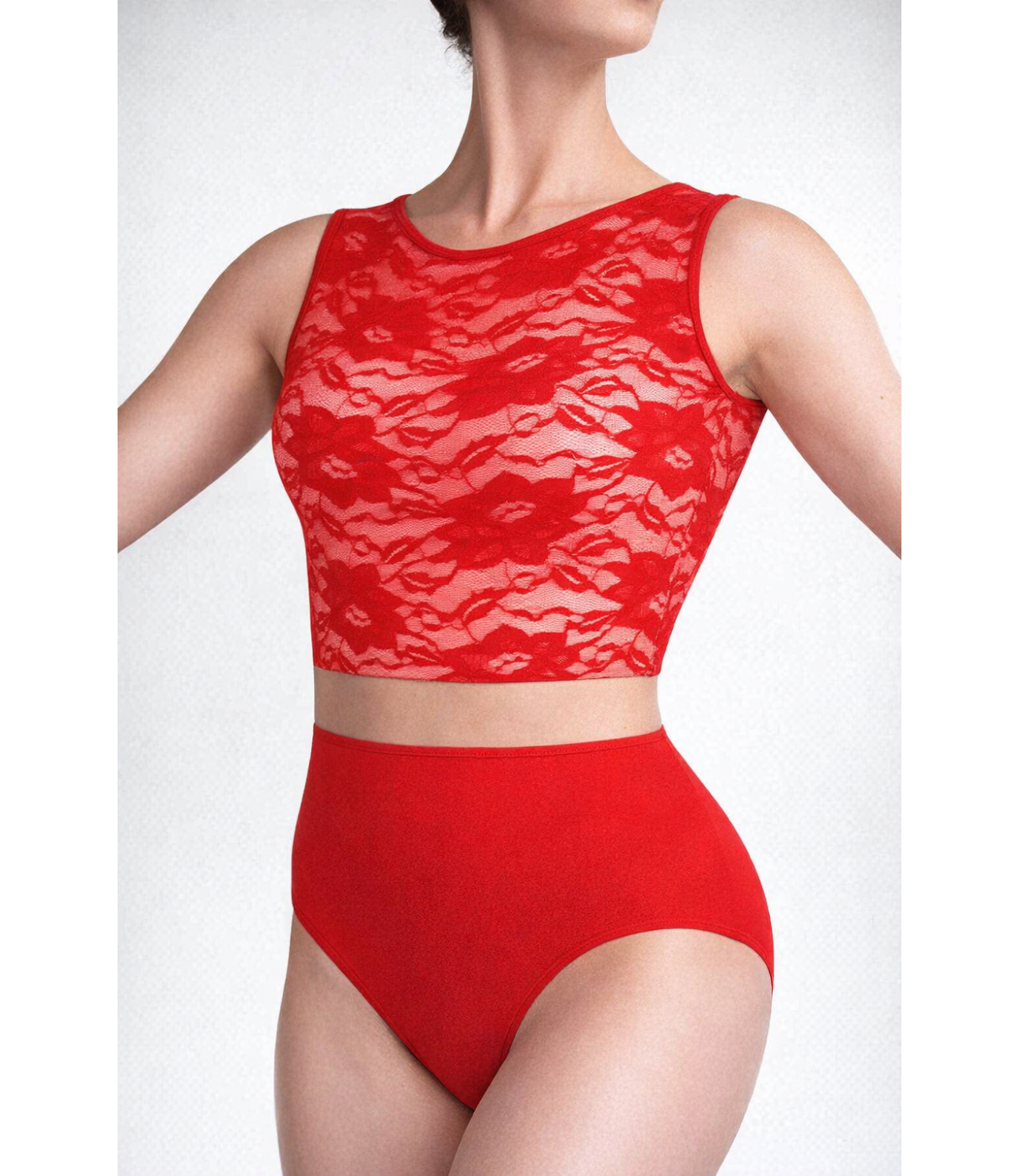 Body gimnastica & dans Rosu Dantelat 1123