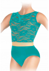 Body gimnastica & dans Verde turcoaz  Dantelat 1123