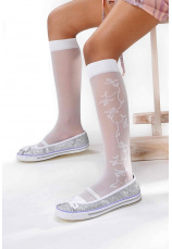 Knittex® Sosete lungi albe Lasse 642011