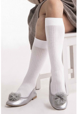 Knittex® Sosete lungi albe Molly 610790