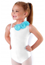 Body gimnastica & dans cu flori Alb 16500
