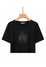 Glo-Story® Tricou negru scurt 604618